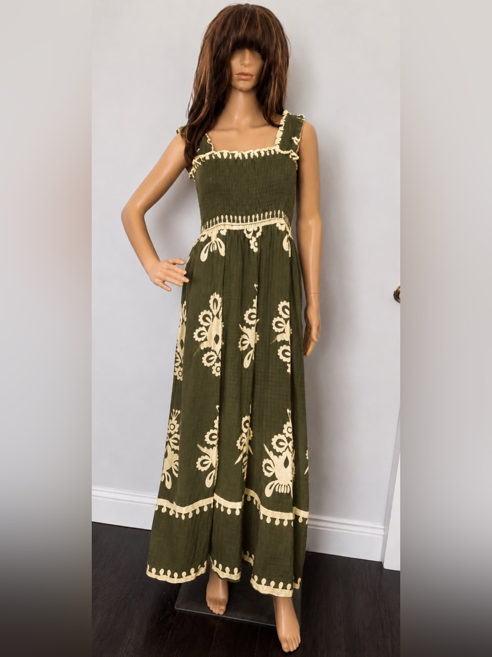 Abstract Maci Sundress with Smocked Bodice